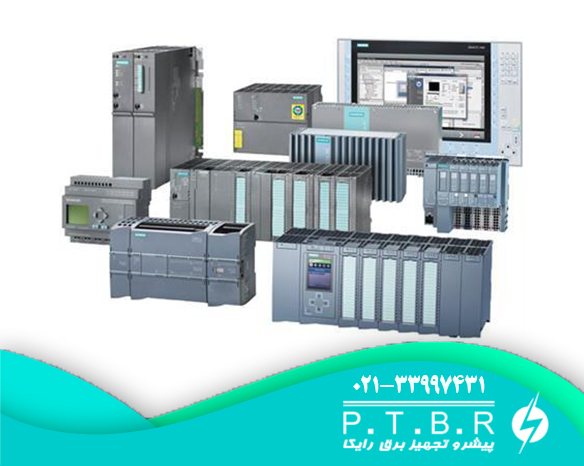 تصویر انواع پی ال سی های زیمنس بر رو بک سفید و اطلاعات شرکت پیشرو تجهیز برق رایکا